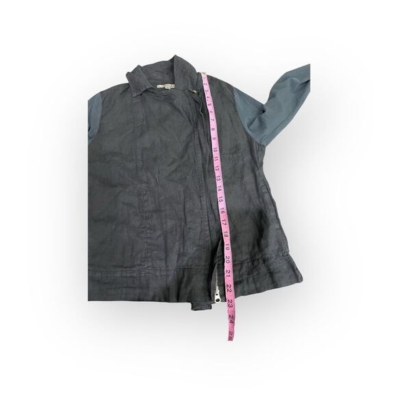 FLAX Asymmetrical Zip Hooded Sweatshirt Jacket - Picture 5 of 9